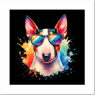 Watercolor Bull Terrier Dog Posters and Art